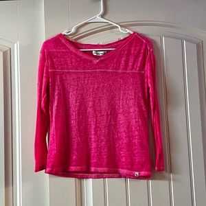 Pink v-neck long sleeve